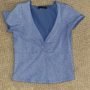 Brandy Melville Blue Flower Gina Top